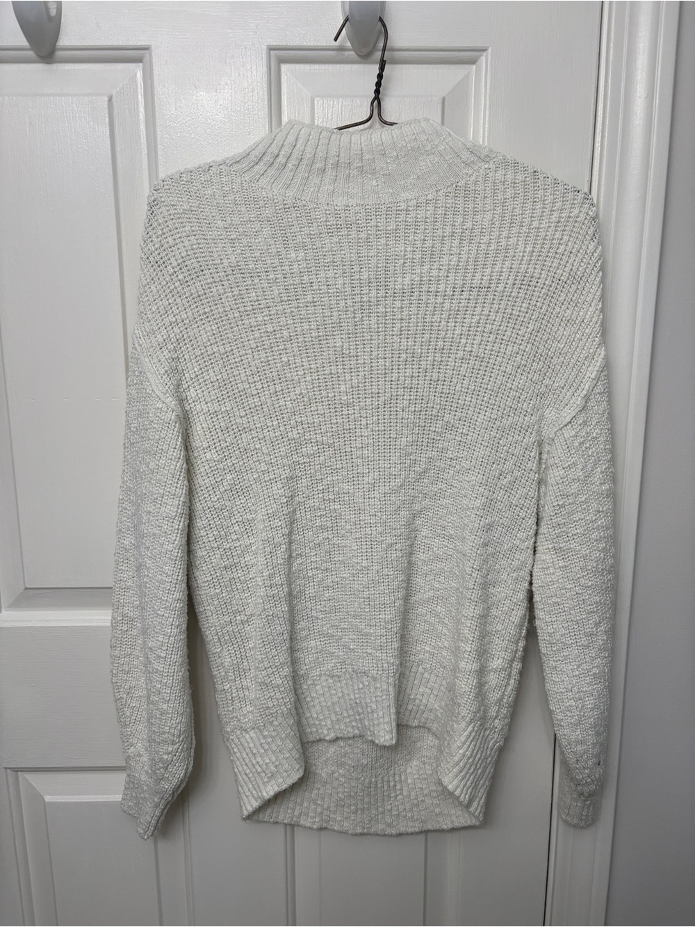 Aerie Mock Neck White/Cream Ribbed Sweater